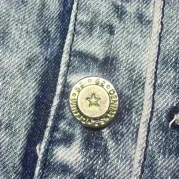 S2 Men’s Blue Distressed Denim Camouflage Vest B0058 - Picture 7 of 10